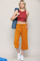 WB2381 Womens Capri Pants Loose Yoga Pants Wide Leg Drawstring Comfy Lounge Pajama Capris Sweatpants with Pockets