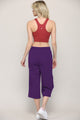 WB2381 Womens Capri Pants Loose Yoga Pants Wide Leg Drawstring Comfy Lounge Pajama Capris Sweatpants with Pockets