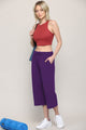WB2381 Womens Capri Pants Loose Yoga Pants Wide Leg Drawstring Comfy Lounge Pajama Capris Sweatpants with Pockets