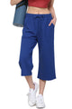 WB2381 Womens Capri Pants Loose Yoga Pants Wide Leg Drawstring Comfy Lounge Pajama Capris Sweatpants with Pockets
