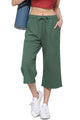 WB2381 Womens Capri Pants Loose Yoga Pants Wide Leg Drawstring Comfy Lounge Pajama Capris Sweatpants with Pockets
