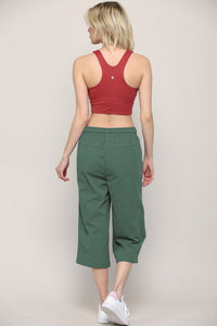 WB2381 Womens Capri Pants Loose Yoga Pants Wide Leg Drawstring Comfy Lounge Pajama Capris Sweatpants with Pockets
