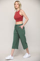 WB2381 Womens Capri Pants Loose Yoga Pants Wide Leg Drawstring Comfy Lounge Pajama Capris Sweatpants with Pockets