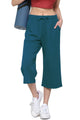 WB2381 Womens Capri Pants Loose Yoga Pants Wide Leg Drawstring Comfy Lounge Pajama Capris Sweatpants with Pockets