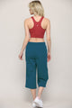 WB2381 Womens Capri Pants Loose Yoga Pants Wide Leg Drawstring Comfy Lounge Pajama Capris Sweatpants with Pockets