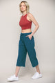 WB2381 Womens Capri Pants Loose Yoga Pants Wide Leg Drawstring Comfy Lounge Pajama Capris Sweatpants with Pockets
