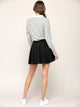 WB2382 Women's Casual Mini Flared Plain Pleated Skater Skirt with Shorts