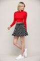 WB2382 Women's Casual Mini Flared Plain Pleated Skater Skirt with Shorts