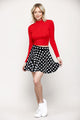 WB2382 Women's Casual Mini Flared Plain Pleated Skater Skirt with Shorts