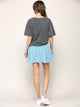 WB2382 Women's Casual Mini Flared Plain Pleated Skater Skirt with Shorts