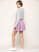 WB2382 Women's Casual Mini Flared Plain Pleated Skater Skirt with Shorts