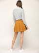 WB2382 Women's Casual Mini Flared Plain Pleated Skater Skirt with Shorts