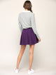 WB2382 Women's Casual Mini Flared Plain Pleated Skater Skirt with Shorts