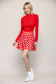 WB2382 Women's Casual Mini Flared Plain Pleated Skater Skirt with Shorts
