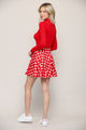 WB2382 Women's Casual Mini Flared Plain Pleated Skater Skirt with Shorts