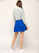 WB2382 Women's Casual Mini Flared Plain Pleated Skater Skirt with Shorts