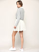 WB2382 Women's Casual Mini Flared Plain Pleated Skater Skirt with Shorts