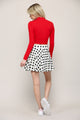 WB2382 Women's Casual Mini Flared Plain Pleated Skater Skirt with Shorts