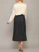 WB2383 Womens High Waist Polka Dot Pleated Midi Swing Skirt with Pockets