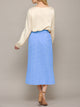 WB2383 Womens High Waist Polka Dot Pleated Midi Swing Skirt with Pockets