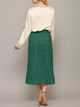 WB2383 Womens High Waist Polka Dot Pleated Midi Swing Skirt with Pockets
