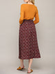 WB2383 Womens High Waist Polka Dot Pleated Midi Swing Skirt with Pockets