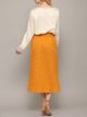 WB2383 Womens High Waist Polka Dot Pleated Midi Swing Skirt with Pockets