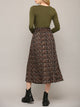 WB2383 Womens High Waist Polka Dot Pleated Midi Swing Skirt with Pockets