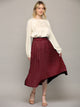 WB2383 Womens High Waist Polka Dot Pleated Midi Swing Skirt with Pockets