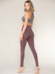 WB3018 Peached Seamless Front & Side High Waisted Leggings with Inner Pocket Full-Length Yoga Pants