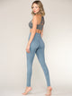 WB3018 Peached Seamless Front & Side High Waisted Leggings with Inner Pocket Full-Length Yoga Pants