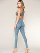WB3018 Peached Seamless Front & Side High Waisted Leggings with Inner Pocket Full-Length Yoga Pants