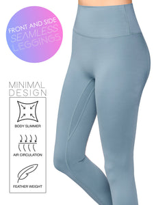 WB3018 Peached Seamless Front & Side High Waisted Leggings with Inner Pocket Full-Length Yoga Pants