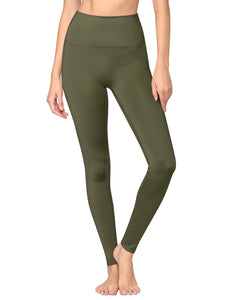WB3018 Peached Seamless Front & Side High Waisted Leggings with Inner Pocket Full-Length Yoga Pants