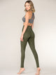 WB3018 Peached Seamless Front & Side High Waisted Leggings with Inner Pocket Full-Length Yoga Pants