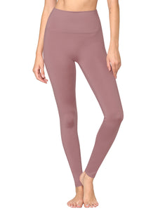 WB3018 Peached Seamless Front & Side High Waisted Leggings with Inner Pocket Full-Length Yoga Pants
