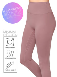 WB3018 Peached Seamless Front & Side High Waisted Leggings with Inner Pocket Full-Length Yoga Pants