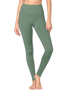 WB3018 Peached Seamless Front & Side High Waisted Leggings with Inner Pocket Full-Length Yoga Pants
