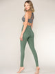 WB3018 Peached Seamless Front & Side High Waisted Leggings with Inner Pocket Full-Length Yoga Pants