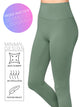 WB3018 Peached Seamless Front & Side High Waisted Leggings with Inner Pocket Full-Length Yoga Pants