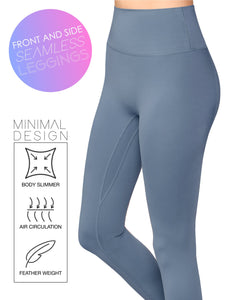 WB3018 Peached Seamless Front & Side High Waisted Leggings with Inner Pocket Full-Length Yoga Pants