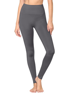 WB3018 Peached Seamless Front & Side High Waisted Leggings with Inner Pocket Full-Length Yoga Pants