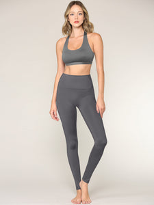 WB3018 Peached Seamless Front & Side High Waisted Leggings with Inner Pocket Full-Length Yoga Pants