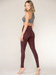 WB3018 Peached Seamless Front & Side High Waisted Leggings with Inner Pocket Full-Length Yoga Pants
