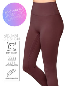 WB3018 Peached Seamless Front & Side High Waisted Leggings with Inner Pocket Full-Length Yoga Pants
