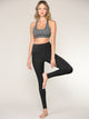 WB3019 Women's Peached Seamless Front Leggings with Side Pocket Full-Length Yoga Pants