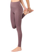 WB3019 Women's Peached Seamless Front Leggings with Side Pocket Full-Length Yoga Pants