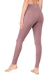 WB3019 Women's Peached Seamless Front Leggings with Side Pocket Full-Length Yoga Pants