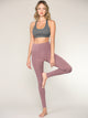 WB3019 Women's Peached Seamless Front Leggings with Side Pocket Full-Length Yoga Pants