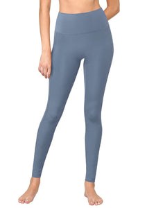 WB3019 Women's Peached Seamless Front Leggings with Side Pocket Full-Length Yoga Pants